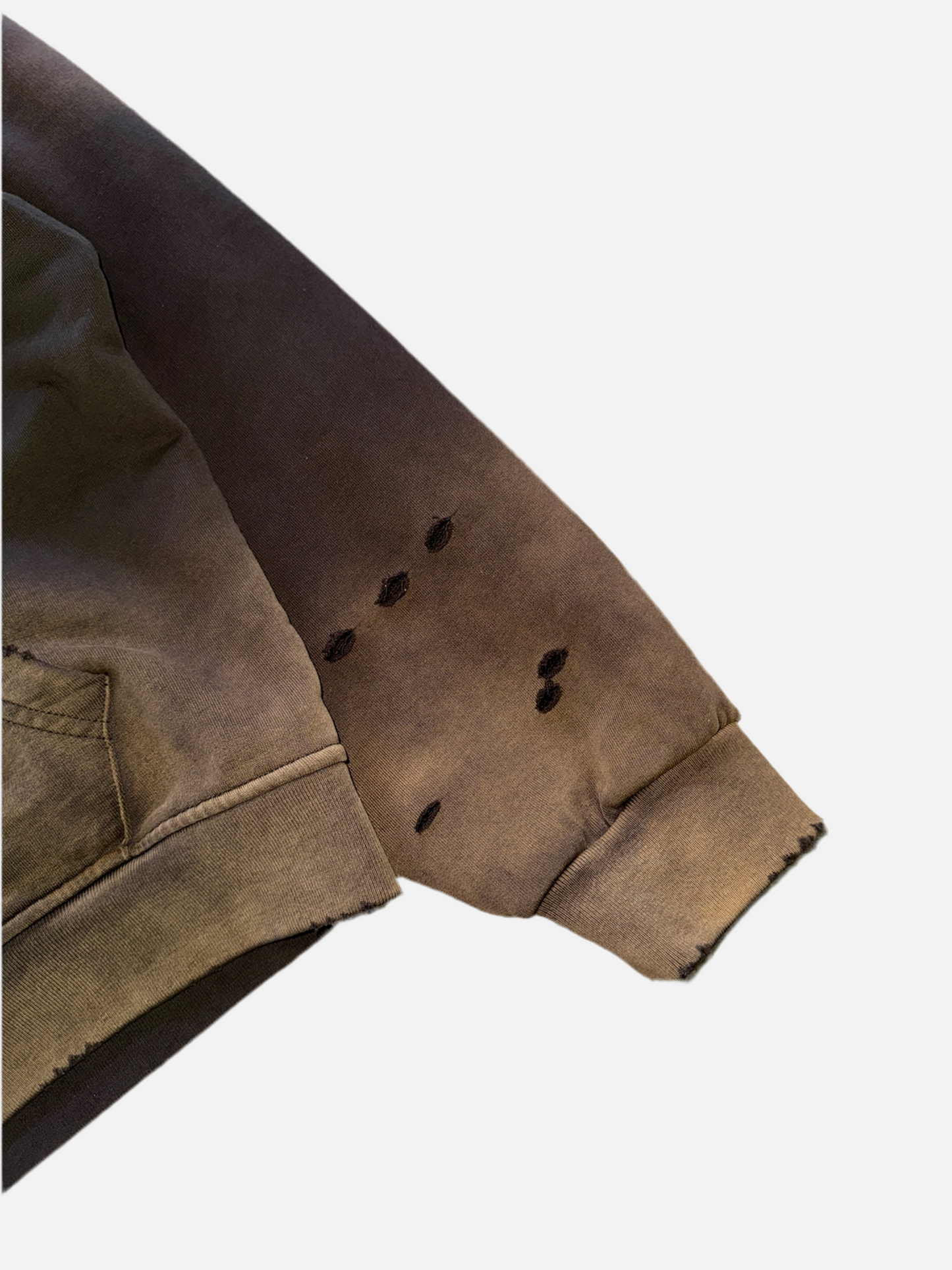 ‘Im/perfection’ Sunfade Hand-Distressed Zipup Hoodie