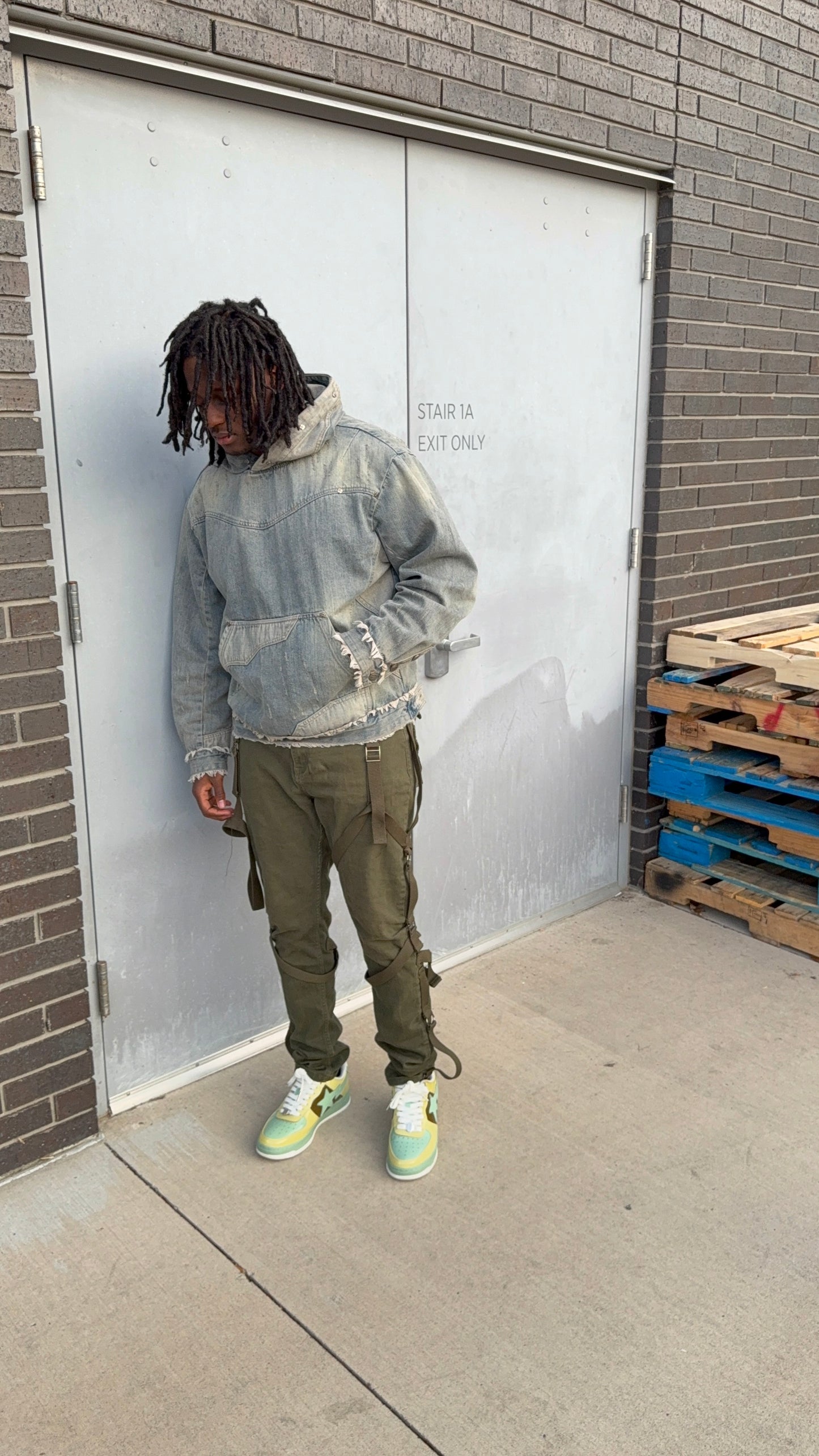 ‘MorphHood’ Distressed Washed Denim Hoodie